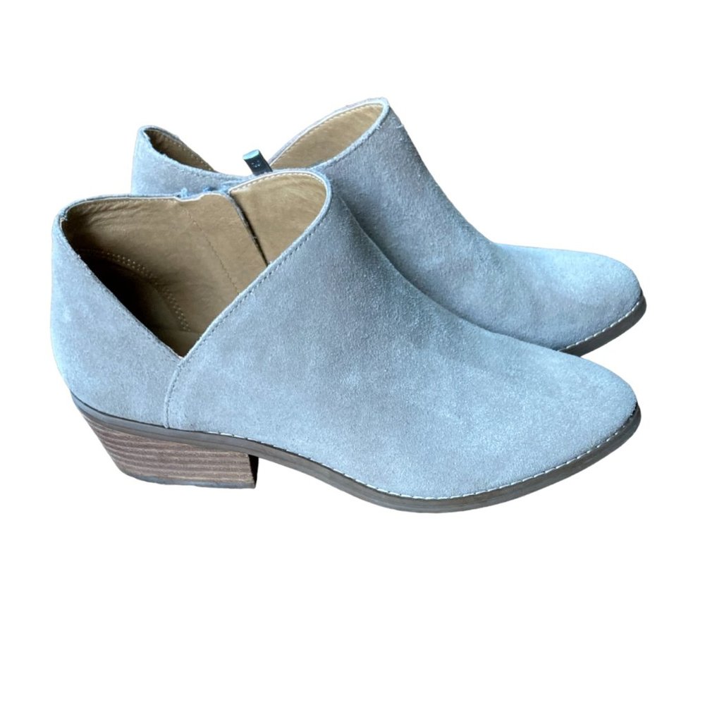Lucky Brand womens Fenley Suede Ankle Booties Size 7M tan taupe